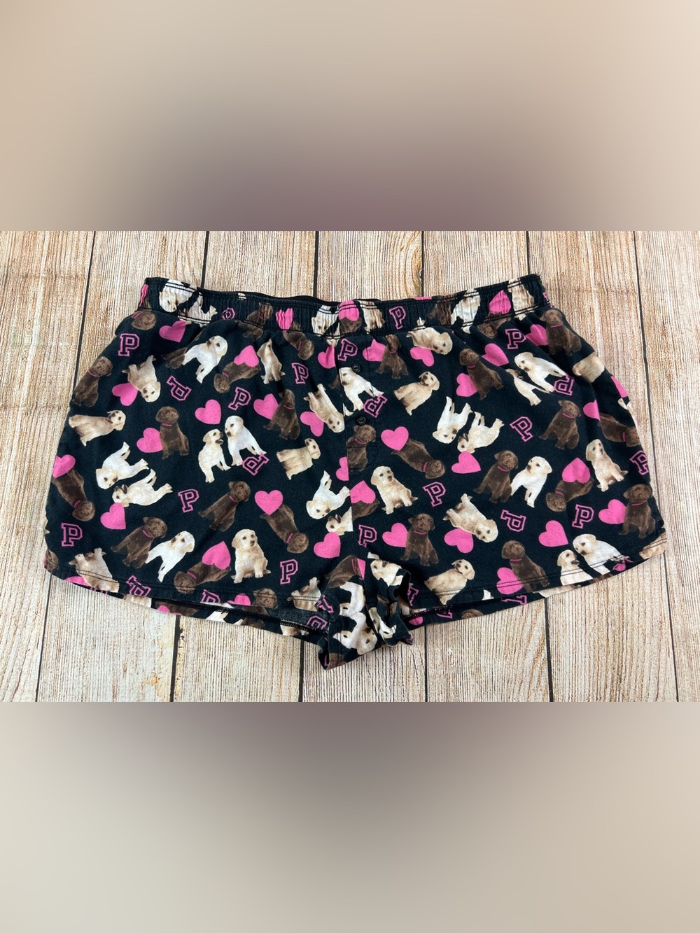 Victoria's Secret PINK Dogs and Hearts Sleepwear Shorts Size Large